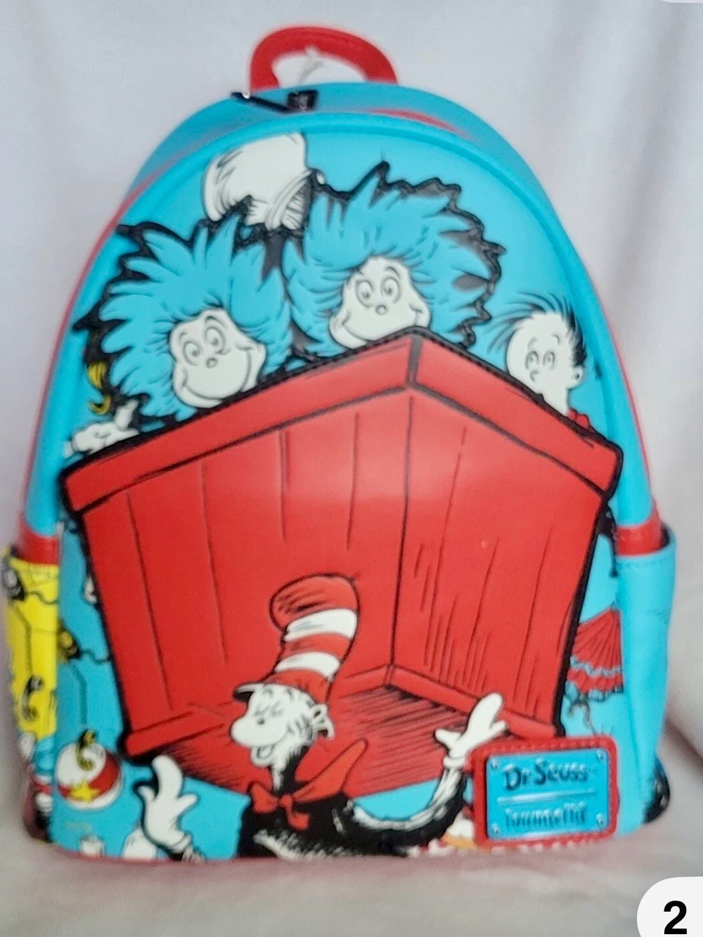 Dr. Seuss Bright Turquoise & Red Cat in the Hat Backpack